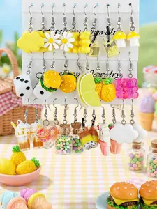 30pcs Fun Series Drop Earrings Set, Birthday Gift, Daily Wear, Holiday Gift, Casual Style, Plain Pattern, All Seasons