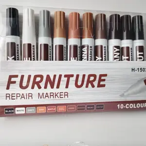 New Upgraded Furniture Repair Pen, 6/10/12 Color Wood Scratch Marking Pen, Professional Repair Tool for Stain Correction and Scratch Remover