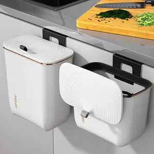 1 1.85 gallon/2.38 gallon high-capacity wall-mounted paper basket - space-saving, easy-to-clean multi-function trash can for bathrooms, toilets, kitchens, living rooms, bedrooms, hotels - home kitchen accessories
