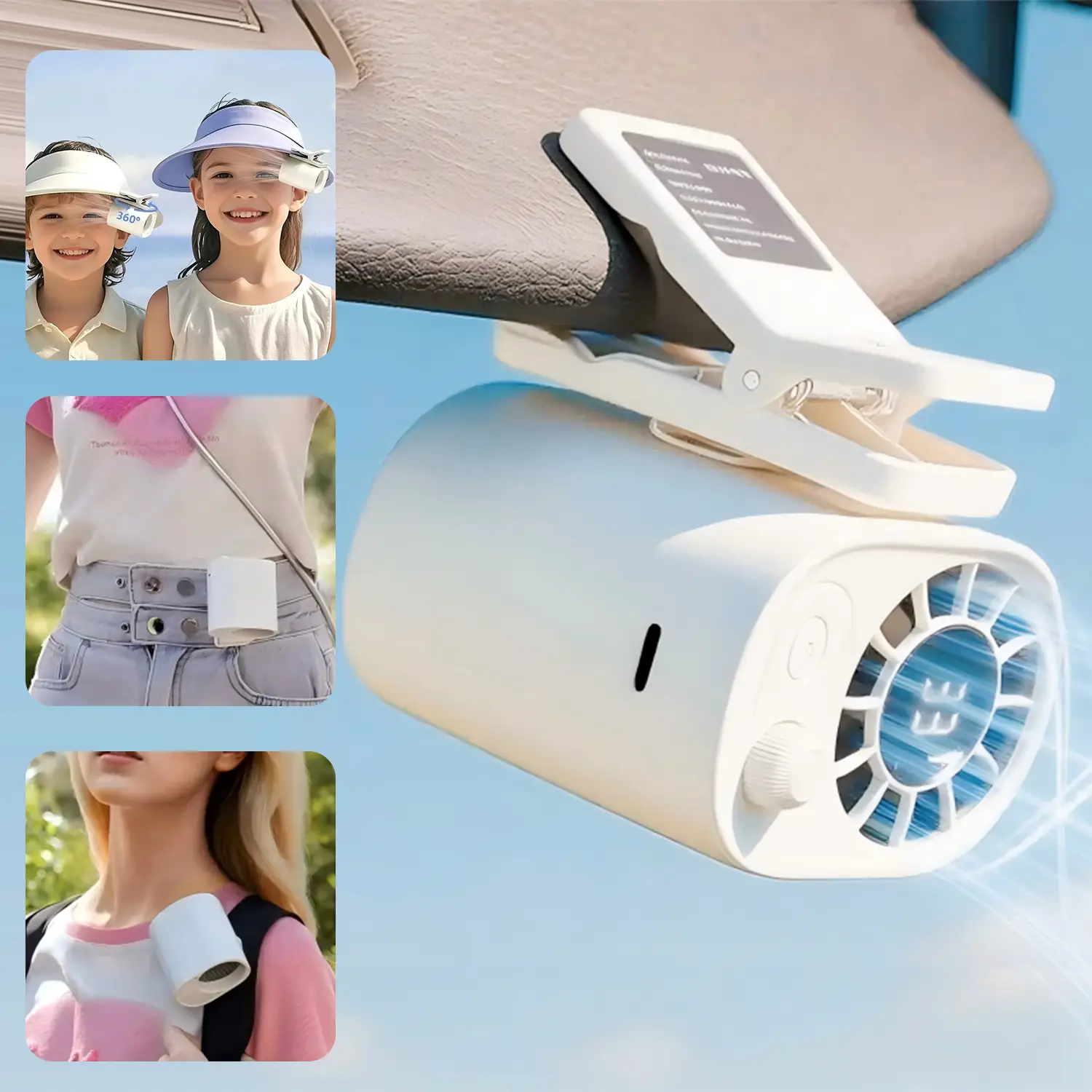 Upgraded 3-in-1 Neck-mounted Fan, Suitable For Hiking, Driving And Office Use, 100 Speed Adjustment, LED Display, 360° Rotation| 1800mAh Portable Cool