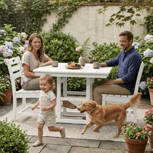  [Bellemave] Outdoor Patio Dining Set, 37.8 in Square Table with 2 Chairs, All-Weather 3-Piece Bistro Set