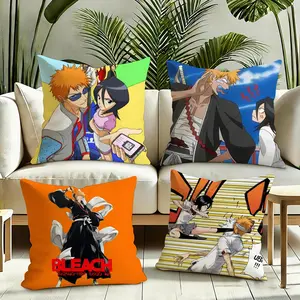 BLEACH Cushion Cover Plush Reversible Pillow Cover: Perfect for Car Rides, Sofa Lounging, Bedroom Relaxation & More A Thoughtful Gift for Loved Ones!