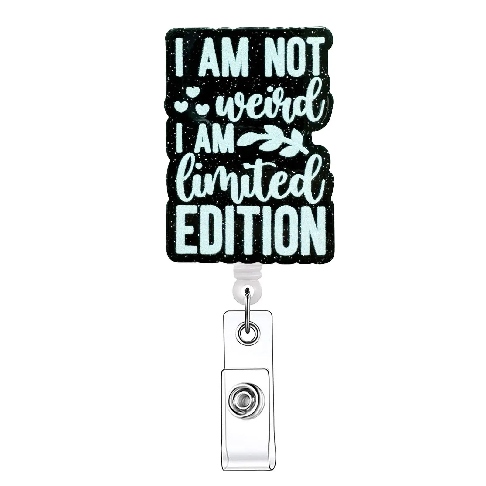 Letter Pattern Retractable Badge Reel, Badge Reels Retractable, Badge Buddy Nursing, 20pcs Acrylic ID Holder with Clip for Nurses, Doctors, Students & Office Staff, Identification Supplies, Medical Badge Holder