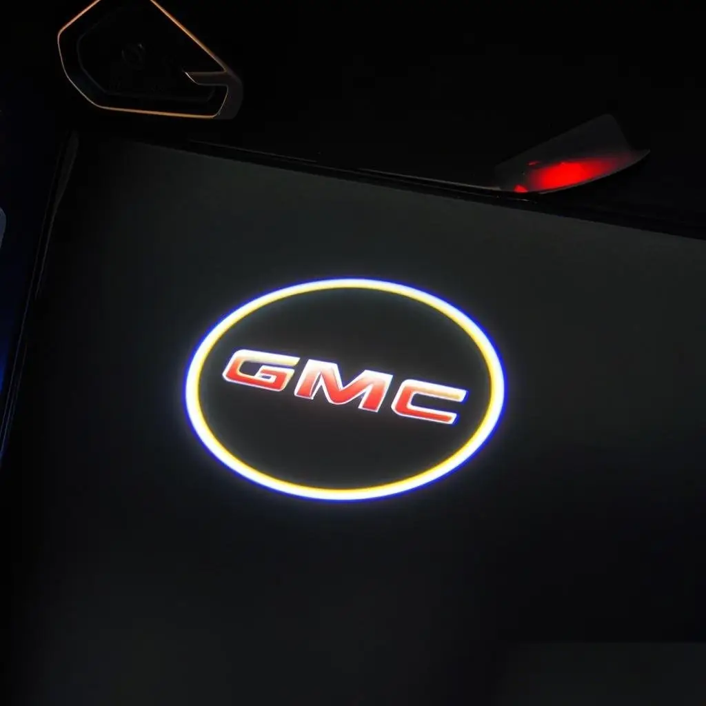 2Pcs Car Door Lights Projector Ghost Shadow Lights, Laser Welcome Lamp Light Compatible with Chevy Silverado 1500 GMC Sierra 1500 Ram 1500 (Battery No