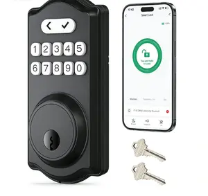 Keyless Entry Door Lock with Keypad Smart Deadbolt forFront Door with 2 Keys Auto Lock biometric fingerprint knob handle security coupler one-touch anti-theft magnetic cabinet home child safety childproof reinforcement lock geek door knob padlock bottle