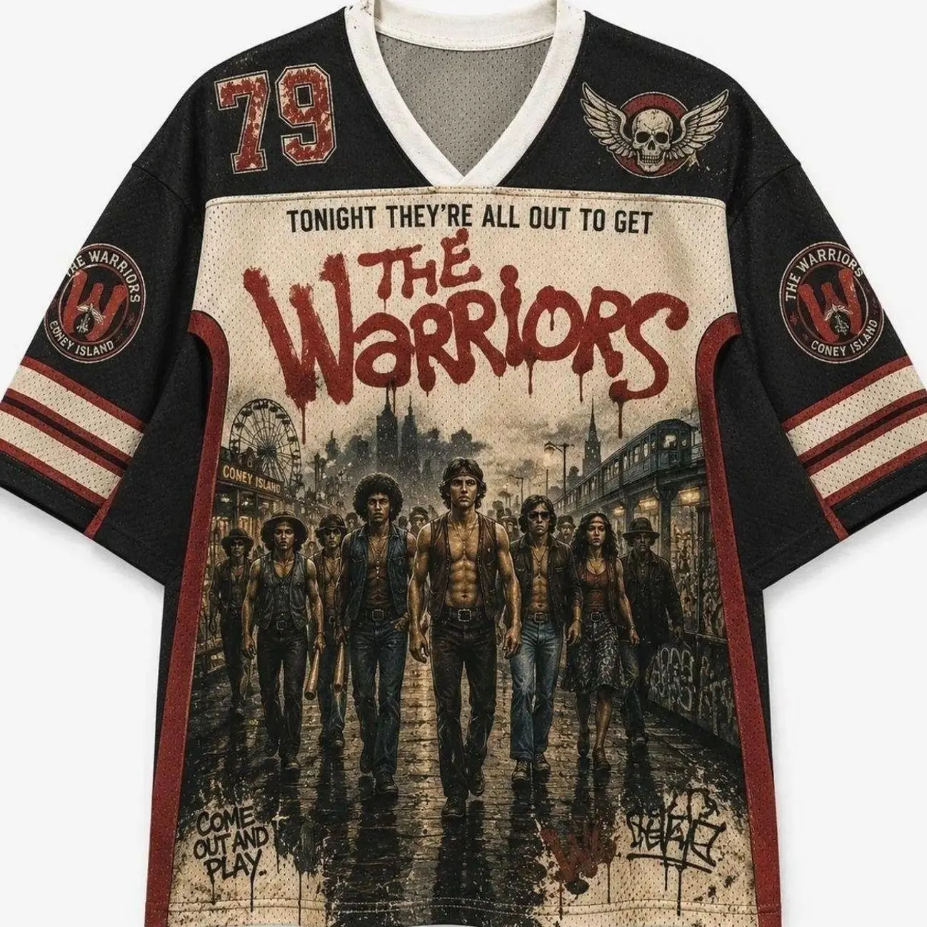 The Warriors Cult Classic Movie Graphic Jersey Shirt Vintage Retro Sports Mesh Fan Apparel Streetwear GJL B1T RGV