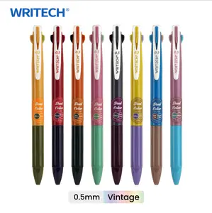 Writech Retractable Gel Ink Pens: Multi-Colored 2-in-1 Click Pen Assorted Color 8ct Extra Fine Tip for Journaling, Note-Taking, Coloring Colorful Marker Set