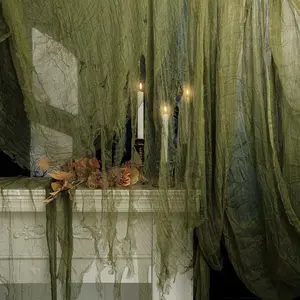600x36 Inch Large Size Green Halloween Creepy Cloth Decoration,Spooky Gauze Cloth,Haunted Cheesecloth for Stairway,Wall,Window,Outdoors Doorways Decor