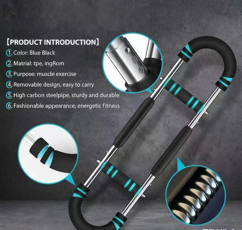 Twister Arm Trainer 5 levels (30kg-50kg) Equipment for chest and arm exercises, suitable for both men and women. adjustable workout  stainless steel fitness tool U-Shaped Multifunctional Resistance Chest Expander  exerciser Spring Detachable gym Band