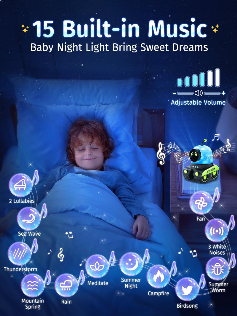 Onefire Kids Gift Kids Night Light，with 15 Films+15 White Noises，Remote Control，Baby Night Light Projector，Perfect Gifts for kids，Baby Christmas Gifts，Baby Birthday Gifts，for  Ages 1-10[Energy Class F]