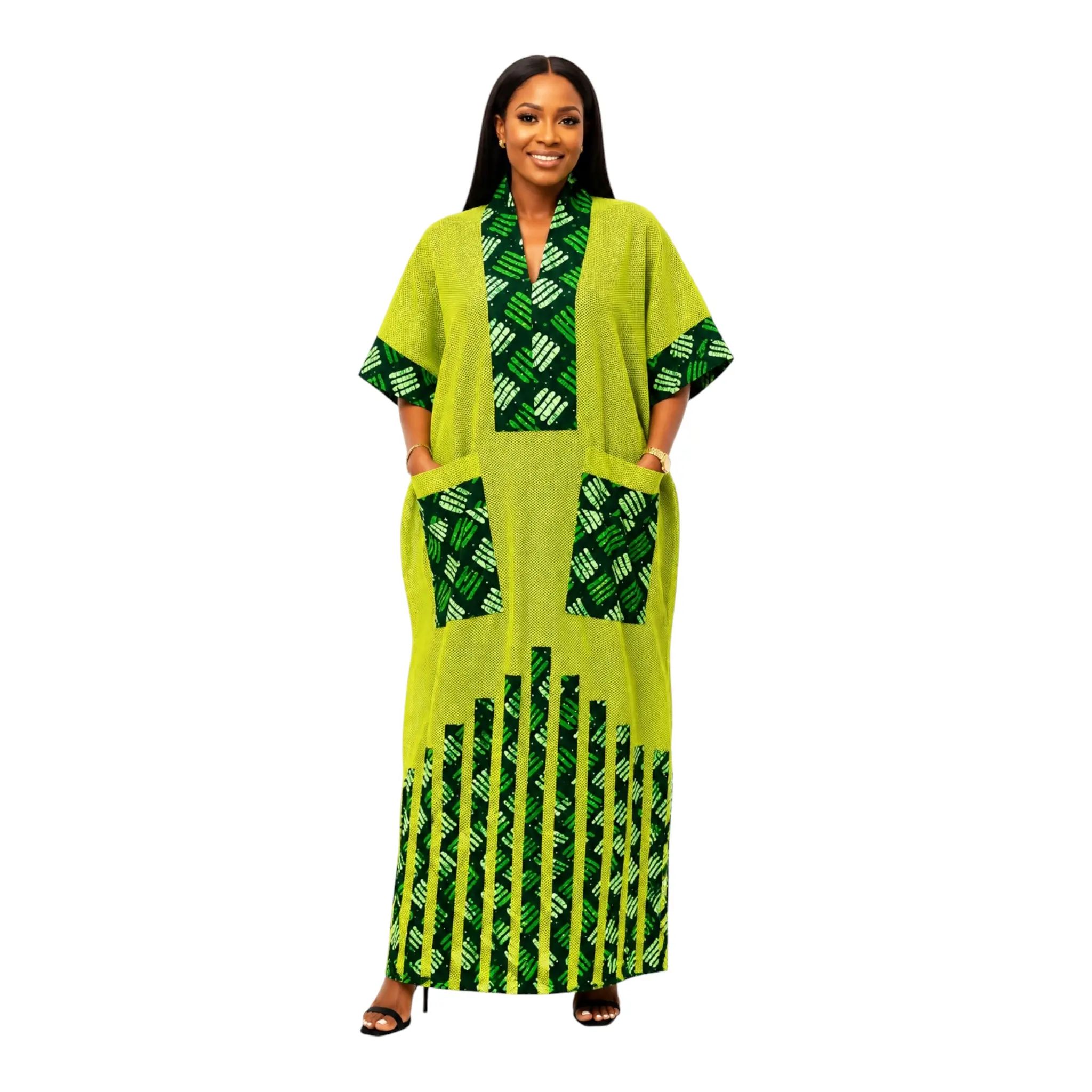 Lily Crescenza Ankara and Scuba Designed Gown