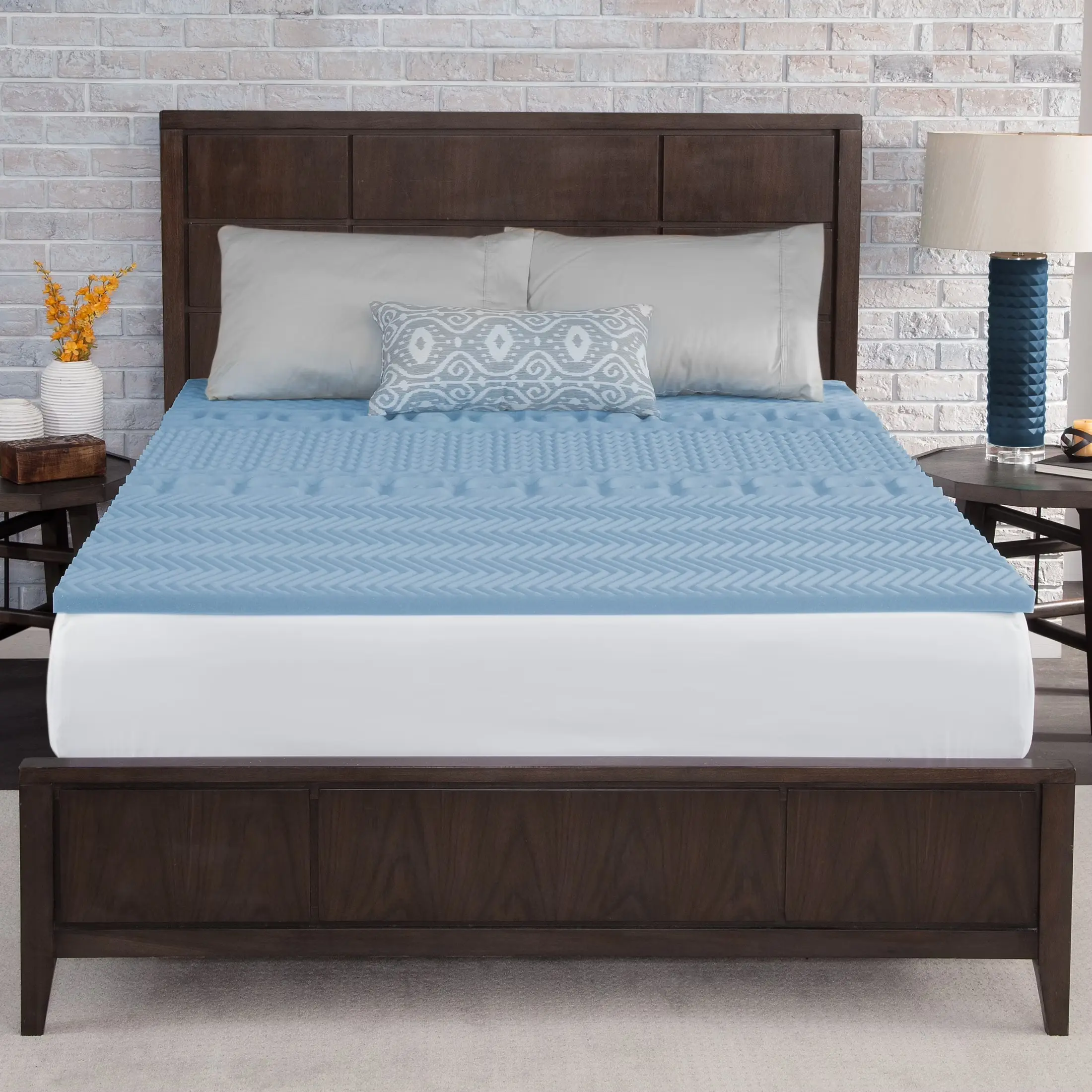 1.5” 7-Zone Reversible Memory Foam Mattress Topper, Queen