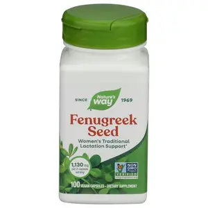 Nature's Way Fenugreek Seed 100 Vegan Capsules - 100CP for Breastfeeding Support & Digestive Wellness Non-GMO Formula