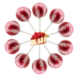 10ct. Cherry Cheesecake Cream Swirl Lollipop Bag
