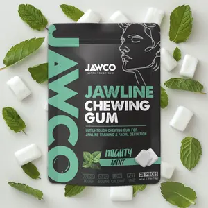 JAWCO Ultra-Tough Jawline Gum | Get a Stronger, Squarer Jawline | 15X Strength | Mighty Mint Jaw Training Facial Fitness Hard Chewing Gum (35 pieces)
