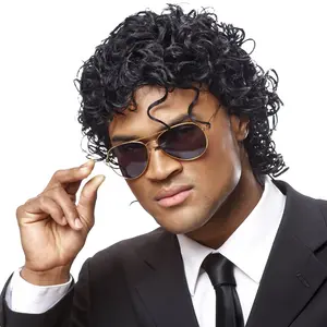 Wet Look Deluxe Black Adult Costume Wig