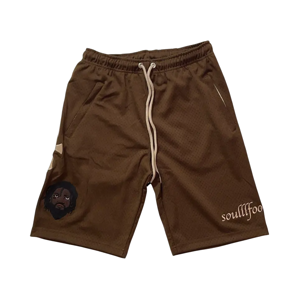 Soulllfoo Mesh Shorts - Dark Brown & Cream