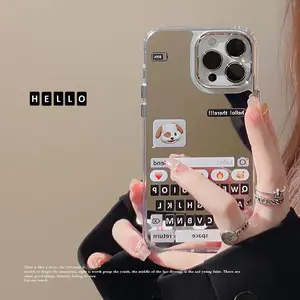 Ins Minimalist Mirrori Hard Phone Case for iPhone 16 17 13 15 14 12 11 Pro Max Plus Phone Official Protective Cover