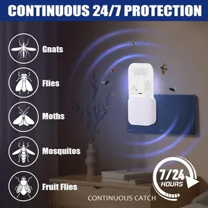 【MUNBYN UV Mosquito Killer Lamp】Flying Insect Trap, Fruit Fly Traps for Indoors,Plug-in Bug Light Trap Indoor for Mosquito, Fruit Flies, Moths, Gnats, Flies(1 Devices + 5 Refills)