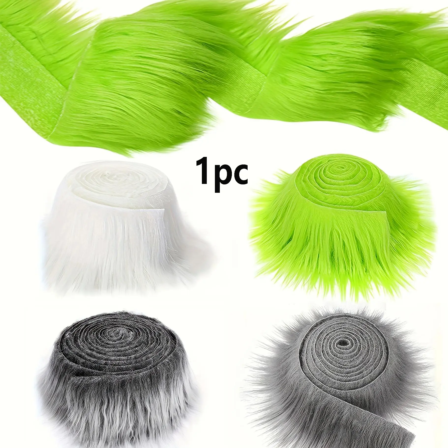 1pc Artificial Fur Fabric, Comfortable Plush Christmas Tree Ornament, Washable Fabric for DIY Dwarf, Cosplay Costume Sewing, Halloween, New Year, Creative Handmade Fabric Design for Winter, Decoration, Decorative Ornaments, Holiday Decor