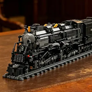 1608pcs Vintage Steam Train Building Blocks, 30.7inch Model Display, DIY Engineering Model, Mechanical Linkage Design, Perfect Gift for Railway Enthusiasts