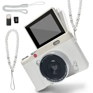 Student Camera, Pocket Camera With Crystal Lanyard, Flip Screen Portable Camera For Teens, Entry-Level Digital Camera With 32Gb Memory Card, Camera With Built-In Filter Function, Photo camera, Perfect For Video Recording, Christmas  Thanksgiving