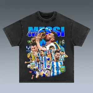 Vintage Lionel Messi Graphic T-Shirt – Argentina World Cup Champion Soccer Tee