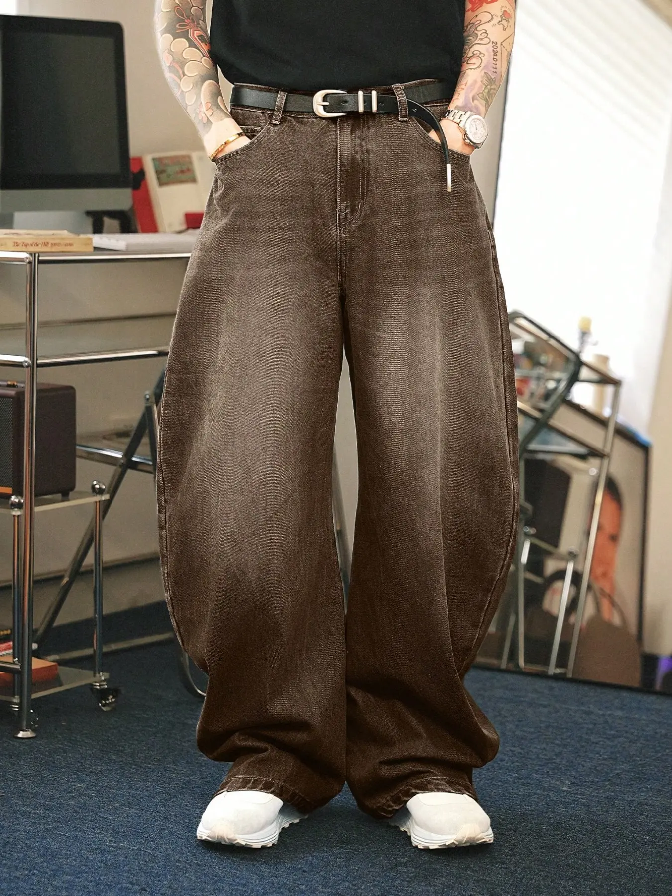 New Loose Baggy Oversized Plain Loose Denim Jeans, Trendy Casual Wide Leg Streetwear Pants, American Fashion Street Long Pants, Daily Wear, Versatile Loose Fit, Multiple Sizes Available