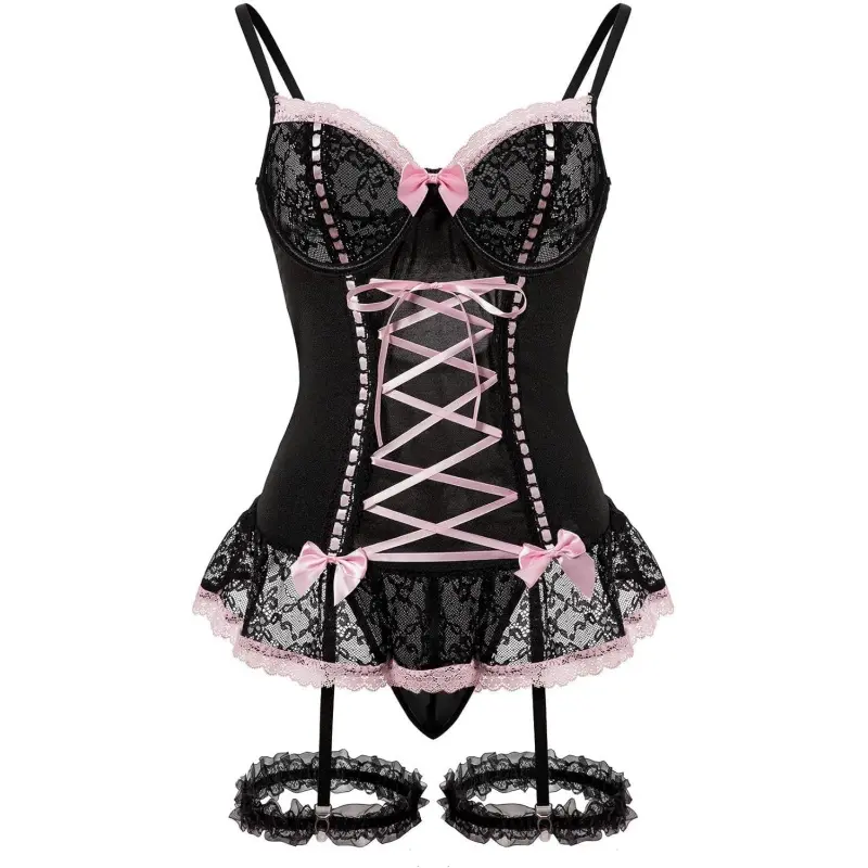 babydoll with garter belt Amazon.com: HGps8w Womens Sexy Lingerie Chemises Lace Sheer Teddy Babydoll  with Garter Belt Full Slips Mini Bodycon Dress Sleepwear : Clothing, Shoes  & Jewelry