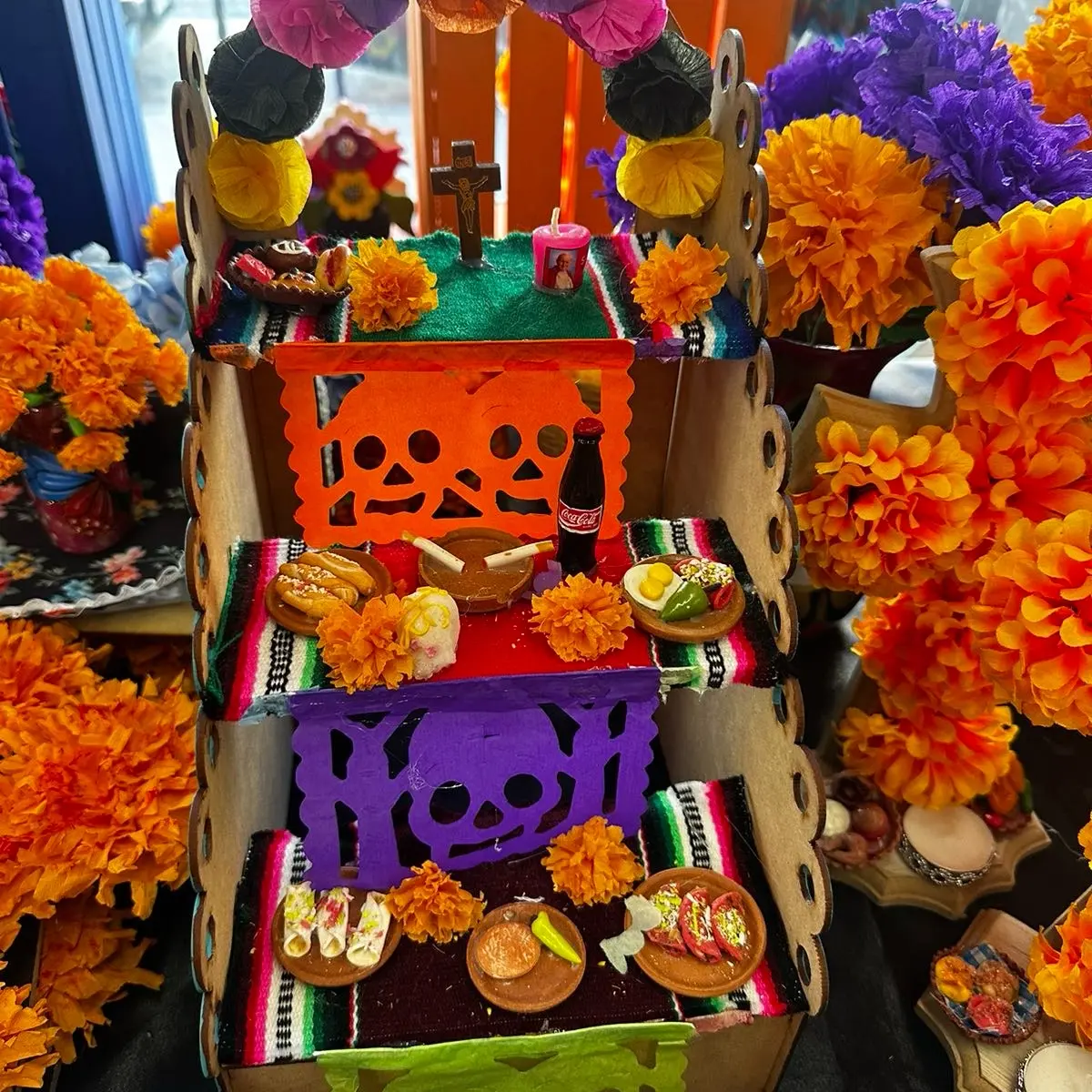 Mini Dia de los muertos  papel picado mexican banners paper