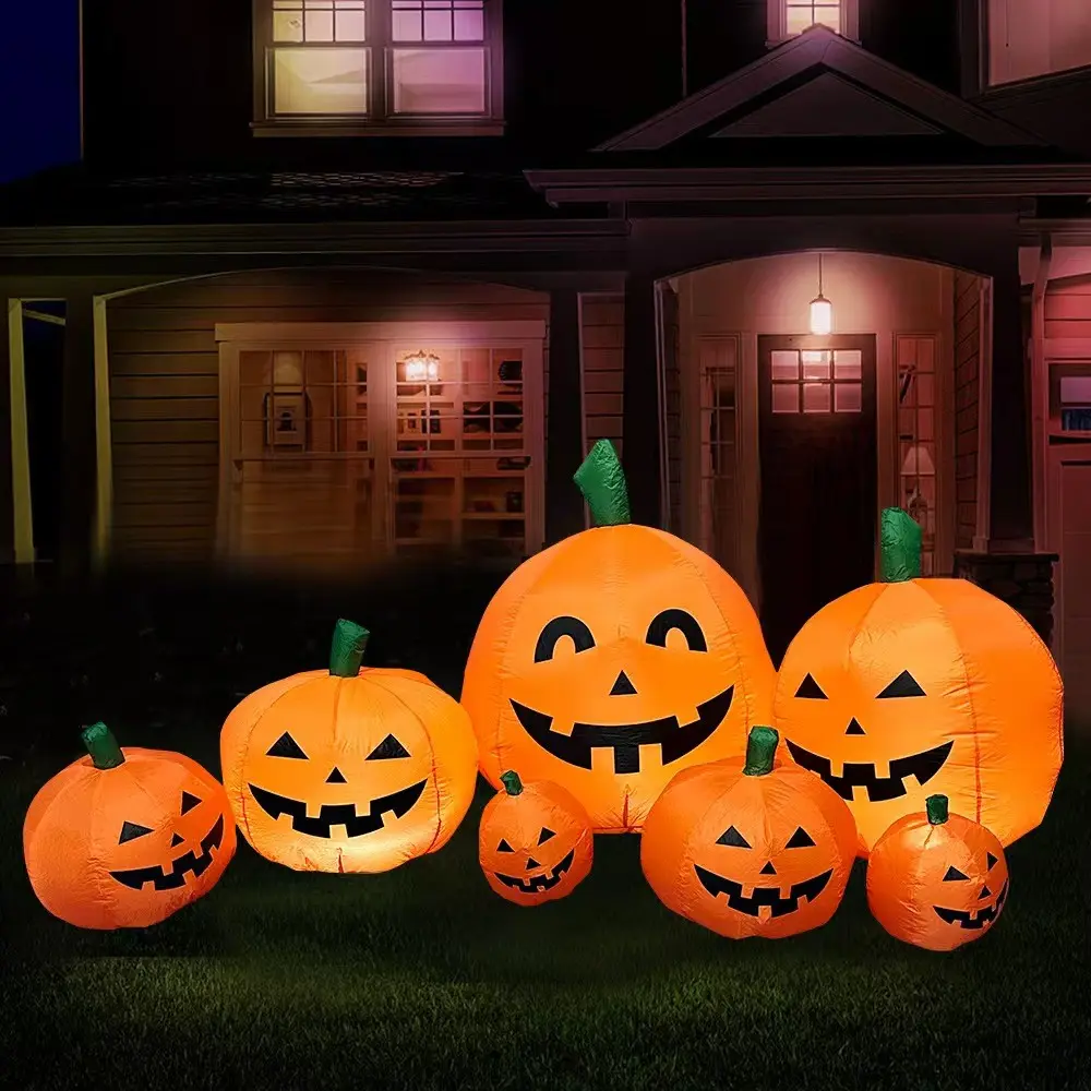 Halloween Inflatables Pumpkins Decoration, Inflatable Yard Decorations, Outdoor Halloween Blow Up Decorations for Yard, LED Lights Hocus Pocus Inflatable Outdoor Holiday Garden Lawn Decor