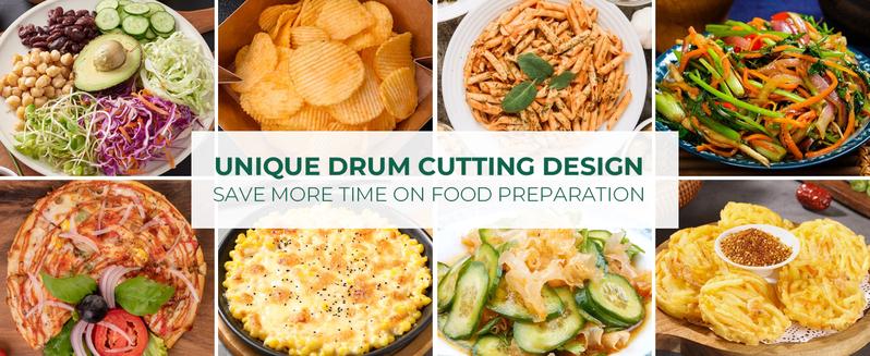 SUSTEAS Rotating Food Grater Chopper with Handle, with 5 Well-Designed Blades and Strong Suction Cup Base, Comes with 1 Blade Storage Box Vegetable Cutting Slicer Vegetable Slicer Dicer Kitchen Utensils Vegetable Fruit Cutter