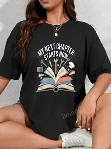 100% cotton My Next Chapter Starts Now New Beginnings T-Shirt women graphic shirts