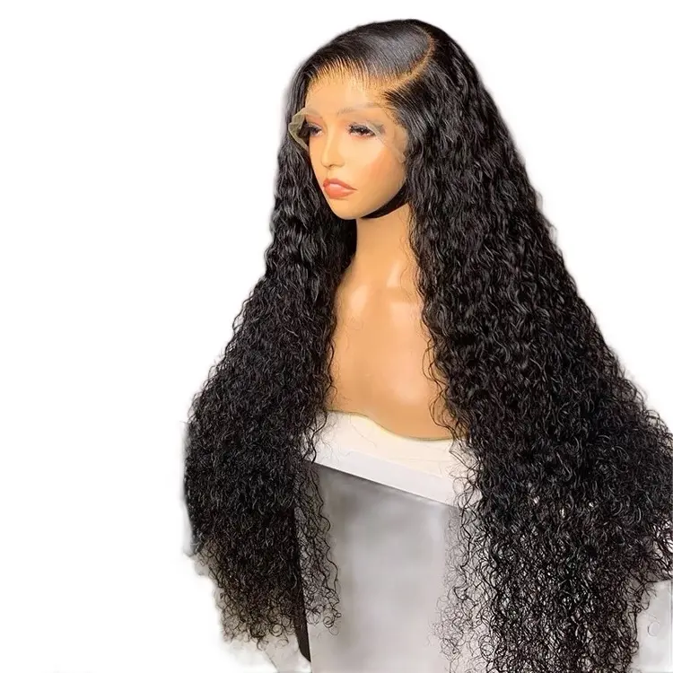 Pre Bleached Indian Loose Deep Wave Wig, 13x6, 180 Wig Density