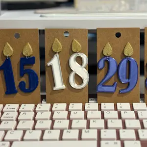 Customizable Birthday Cake Candle Earrings