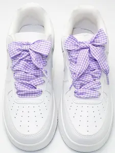 Plaid Pattern Shoelaces, Casual Versatile Shoes Accessories for Women & Girls, Fashionable Shoes Accessories for Daily Use