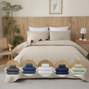 3PCs Vintage Decor Bedspread Set with 2 PillowShams, 1 Coverlets Quilt, Ultra-Soft Bedspread, Reversible Coverlet with King, Queen, Full Twin Sizes, All-Season Bedding for BedRoom