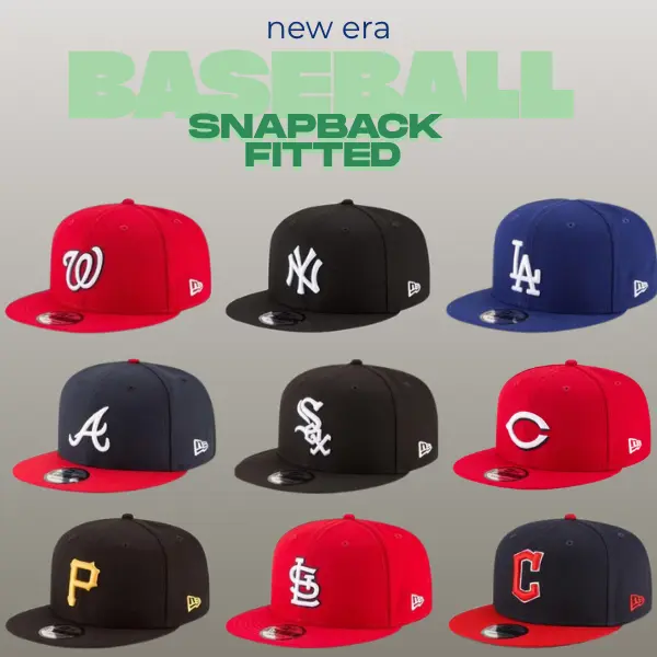 New Era MLB Premium Casual Baseball Hat – LA Dodgers, NY Yankees, White Sox, Cardinals, Nationals, Pirates, Braves, Guardians, Adjustable Flat Brim Snapback Cap, Embroidered Official Team Graphics, Urban Hip Hop Fashion, USA 2026 Edition
