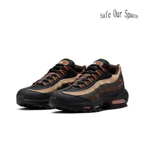 Unisex Workwear Vintage Low Cut Casual Footwear Grid Mesh Suede Composite In Black Khaki Brown Orange Multi-Tone Air Cushion Midsole For Outdoor Utility Street Fashion Daily Outfits