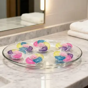 Six-In-One Laundry Capsule Beads Concentrated Scent Long-Lasting Fragrance Softener Fabric Stain Remover Detergent Liquid