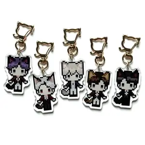 Love and DeepSpace Acrylic Keychains – Rafayel, Xavier, Zayne, Sylus, & Caleb – Multiple Outfits – Pixel Art - Game Character Merch Art Keychain
