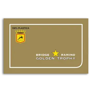 Modiano Ramino Golden Trophy – 100% Plastic – 2-Deck Set Red & Blue