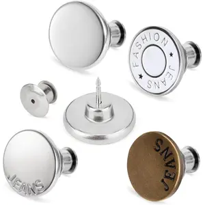 Upgraded 8 Sets Button Pins for Jeans Pants, No Sew  Fit Jean Button Tightener Replacement Adjustable  Metal Clips Snap Tack,  Reduce Too Big Pants