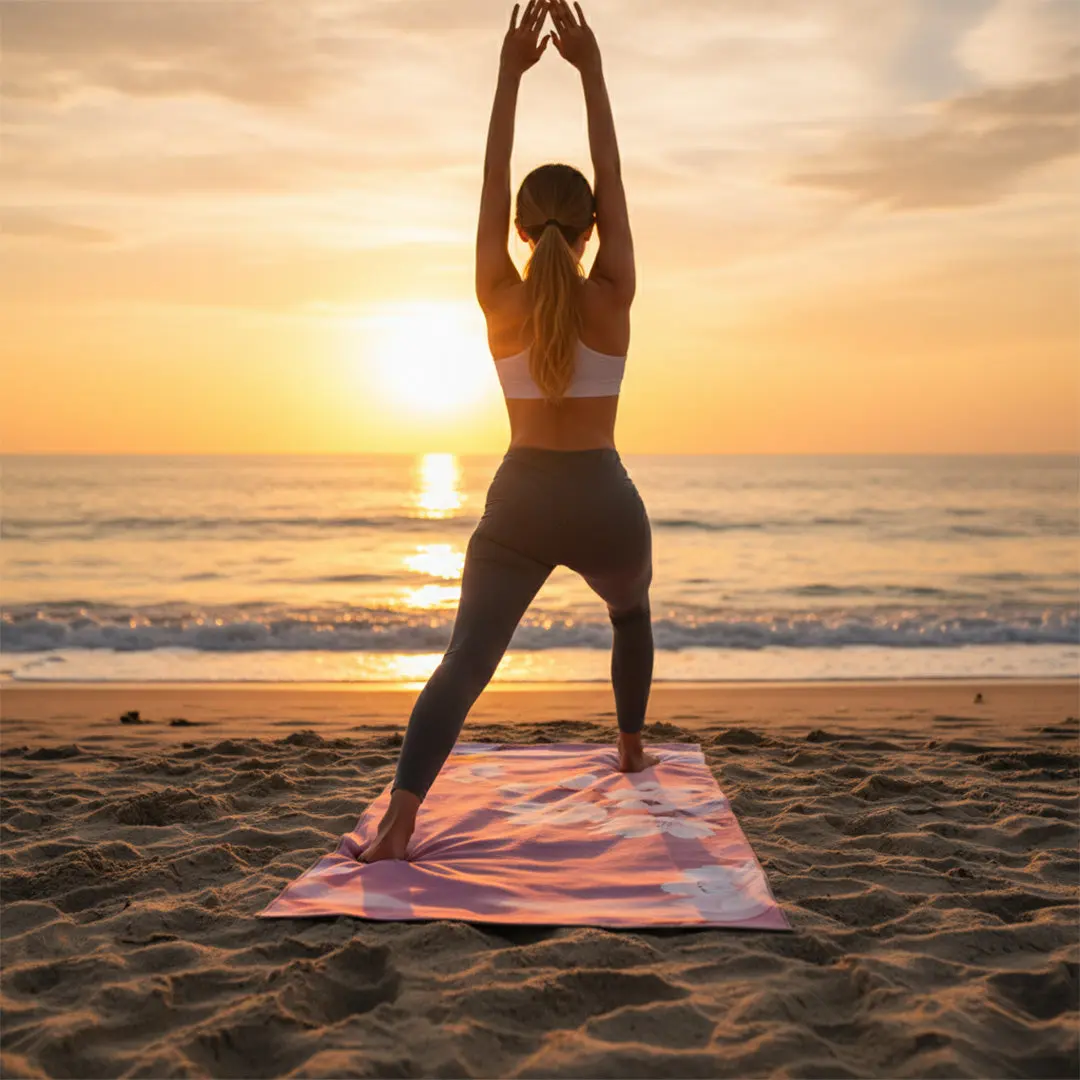 Yoga Mat Towel for Hot Yoga Non Slip 72"x26.5" Eco Friendly Silicone Grip Multipurpose Towel Soft Durable Foldable for Travel