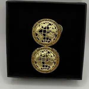 Gold Plated Double Finger/ Single World Is Yours Round Globe Ring for Men Unique Gift Timeless Design Luxurious Gold Ring 1pcs