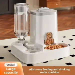 Two-In-One Automatic Pet Feeder Watering Machine Set, Large Capacity Removable Anti-Tip Pet Bowl, Indoor Universal Pet Food and Water Bowl