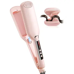 2 Barrel Hair Crimper with Adjustable Heat for Beach Waves