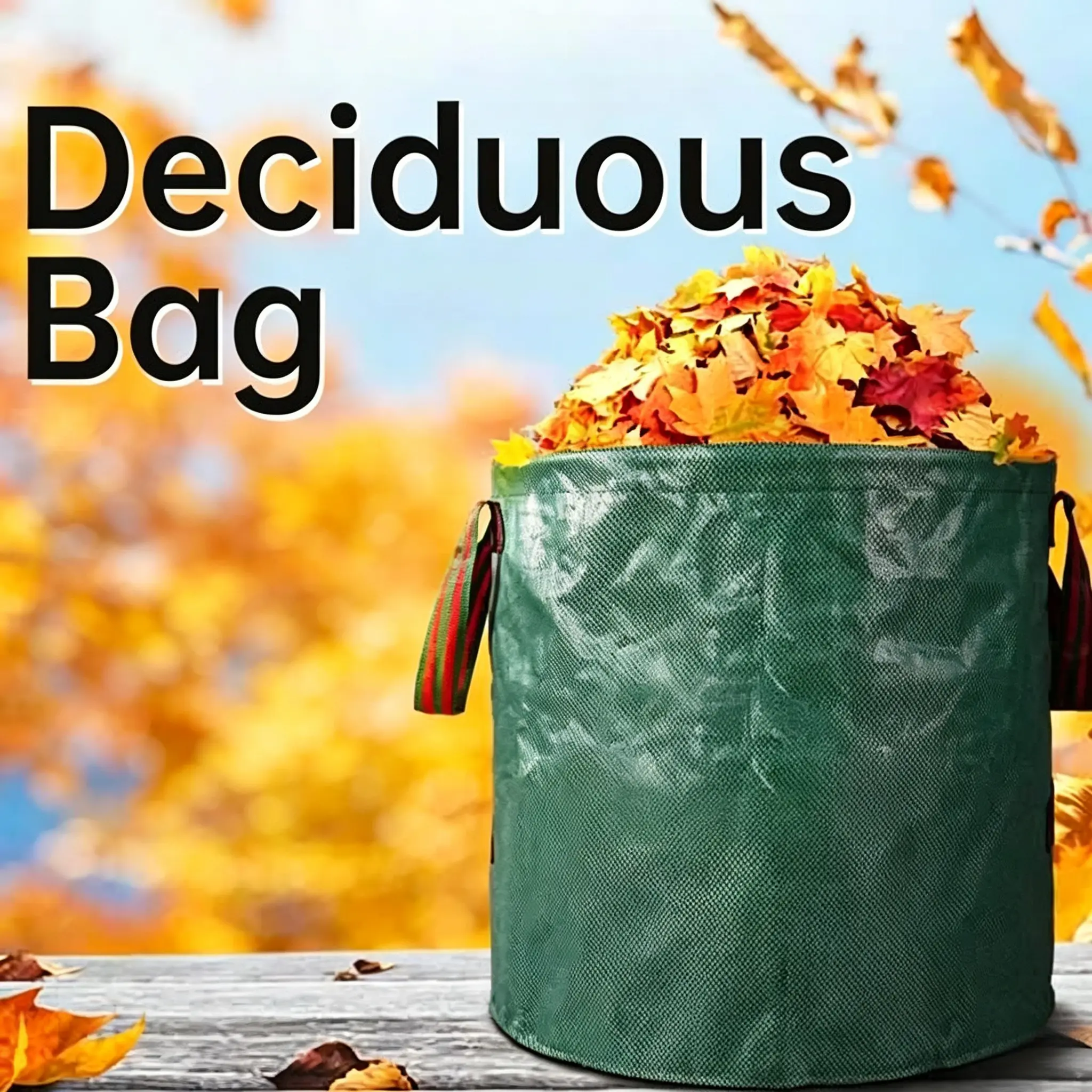 72 Gallon 1 Pack Reusable Yard Waste Bags for Lawn & Garden | Heavy duty, Standable lawn bags, With 4 handles, Includes gloves, Ideal for leaves, Grass clippings, Camping, and recycling