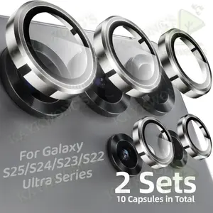 KAYKWONG'S 2 Pack Metal Lens Protection Film Set, Compatible with Multiple Models Including Samsung Galaxy S25/S24/S23/S22 Ultra,  Durable Phone Camera Protector