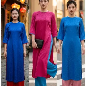 Vietnamese Ao Dai T1 ( Vietnamese Size )/ Áo Dài Cách Tân Truyền Thống Việt Nam/ Girl Ao Dai / Luna Ao Dai / Áo Dài Tết / Áo Dài Dáng Suông / Áo Dài Gấm
